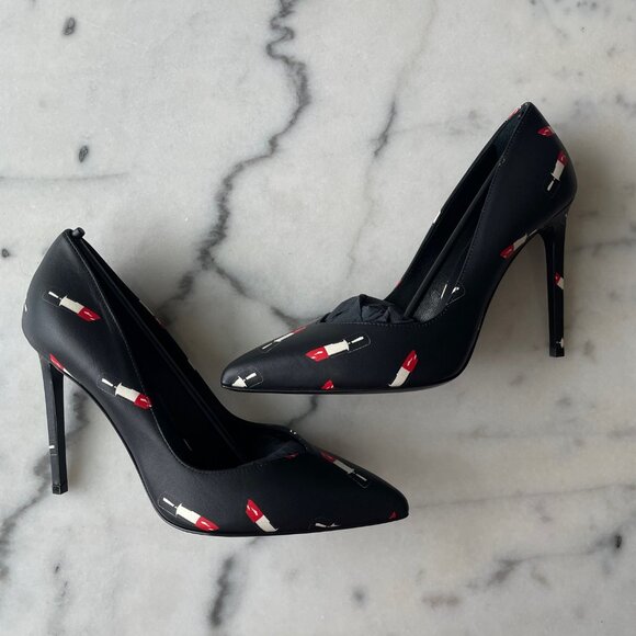 Saint Laurent Lipstick Print Leather Pumps - Picture 9 of 15